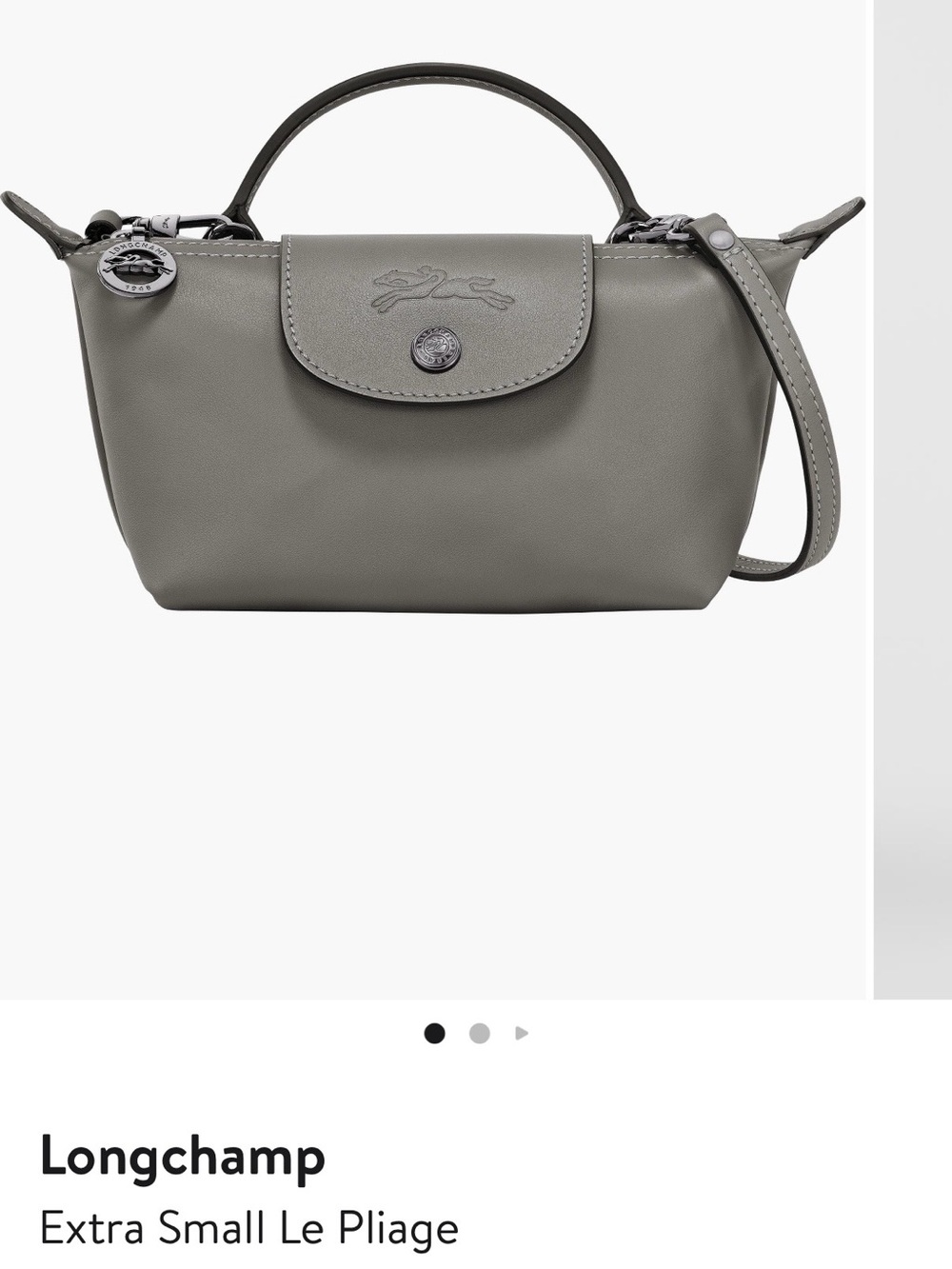 Longchamp Extra Small Le Pliage Top-Handle Crossbody Bag in Gray